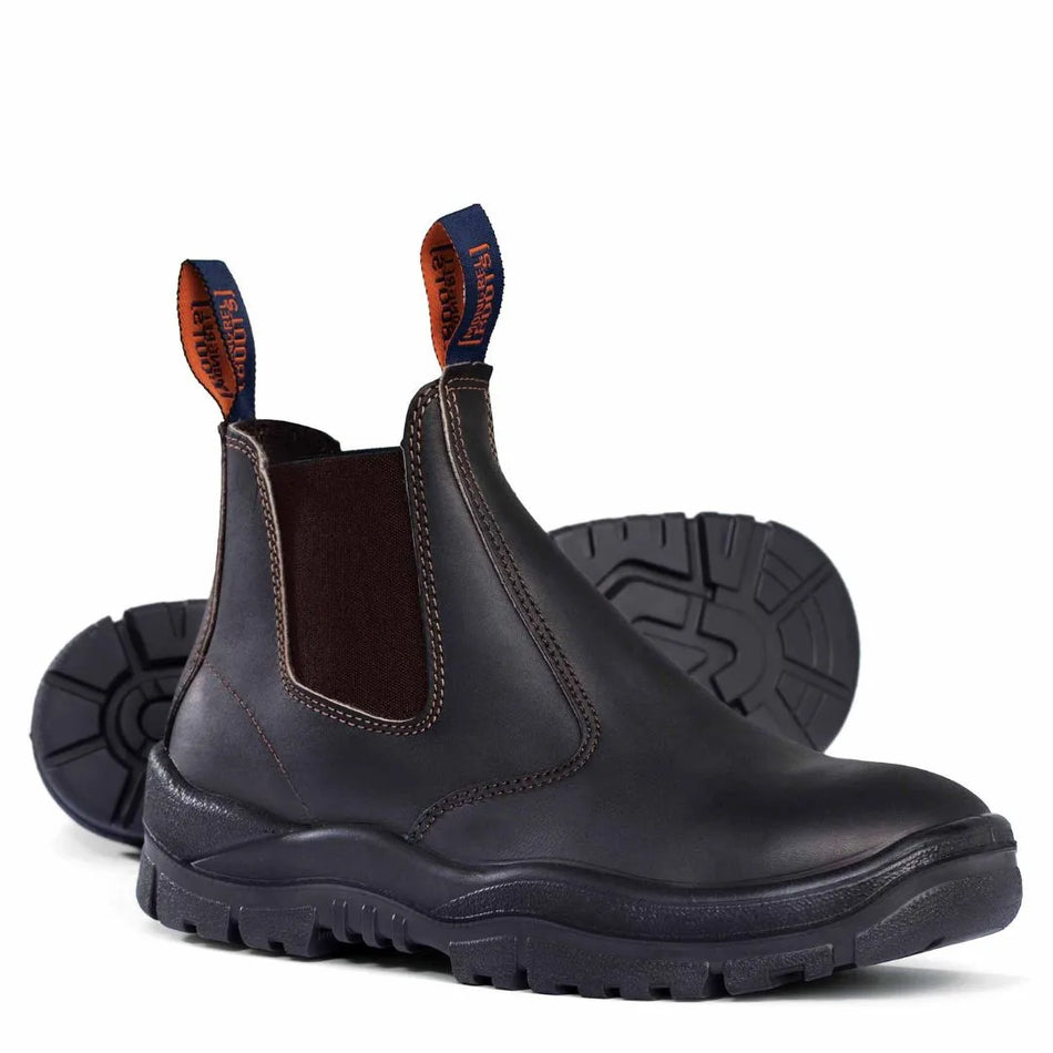 Mongrel 240030 Steel Toe Safety Elastic Sided Work Boots – Brown Oil Kip