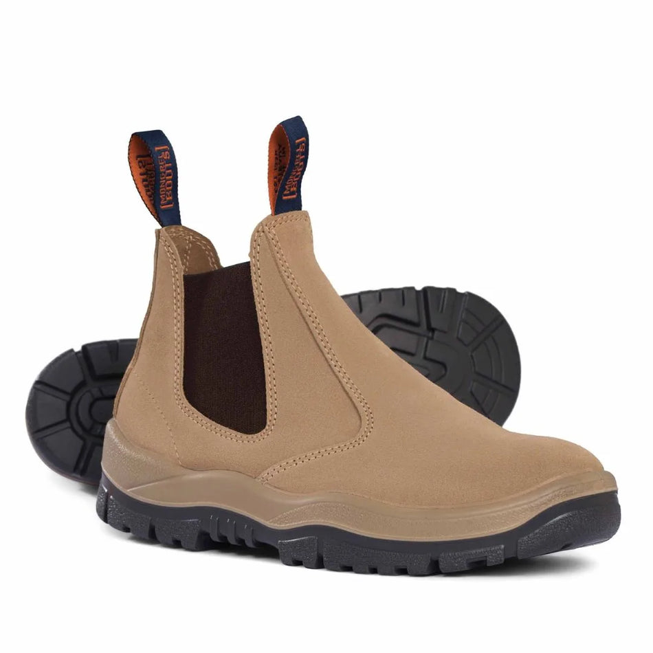 Mongrel 240040 Work Boots. Steel Toe Safety. Wheat. Elastic Sided