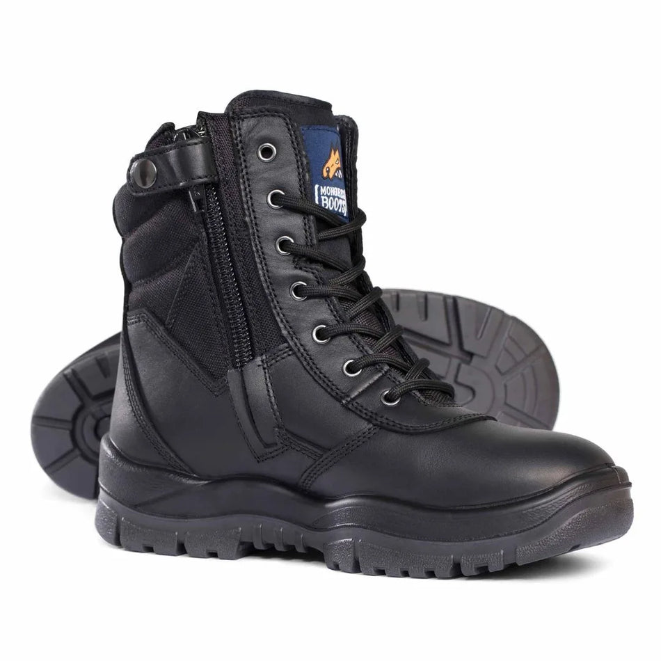 Mongrel 251020 Black 8′ Zip Side Steel Toe Work Boots