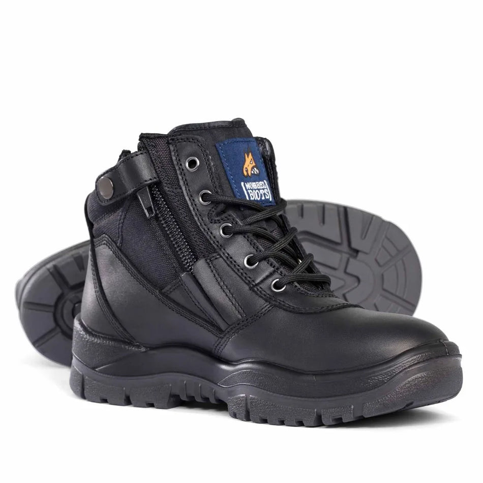 Mongrel 261020 Steel Toe Safety Work Boots, Black, Zip-Sider