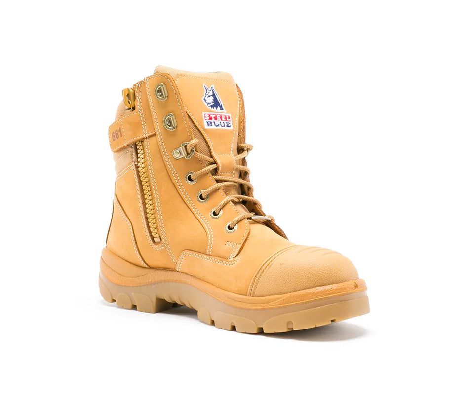 Steel Blue Southern Cross Safety Work Boot 312661 Wheat 150mm ZIP. SCUFF CAP
