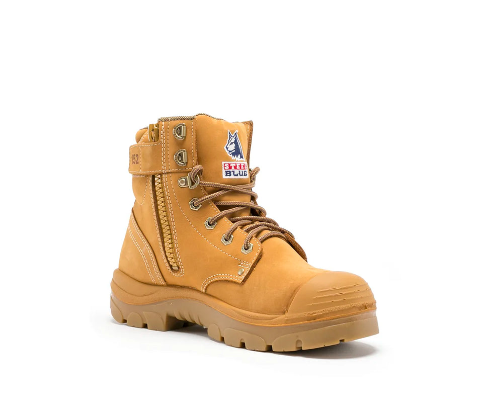 Steel Blue Argyle 332152 Wheat Steel Toe Cap Safety Work Boots. Zip. Bump Cap.