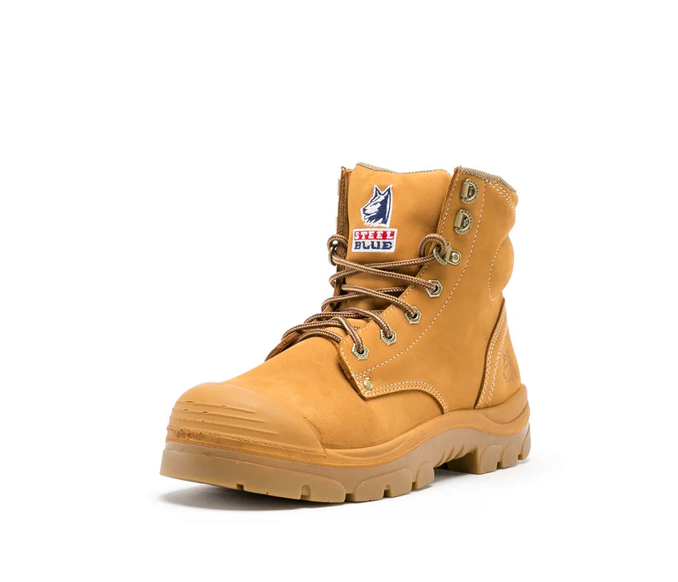 Steel Blue Argyle 332152 Wheat Steel Toe Cap Safety Work Boots. Zip. Bump Cap.