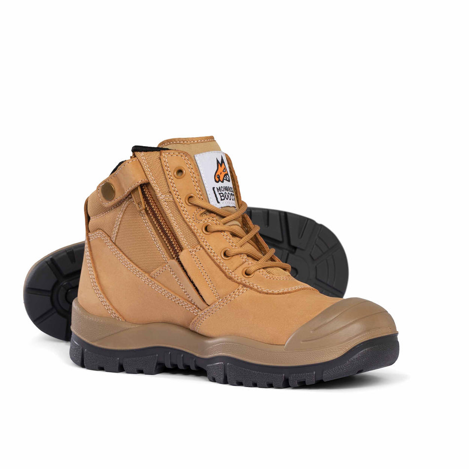 Mongrel 461050 Wheat 6′ Steel Toe Safety Work Boots + Scuff Cap