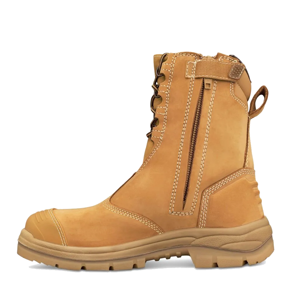 Oliver 55385 Steel Toe Safety Work Boots, High Leg, Zip Side