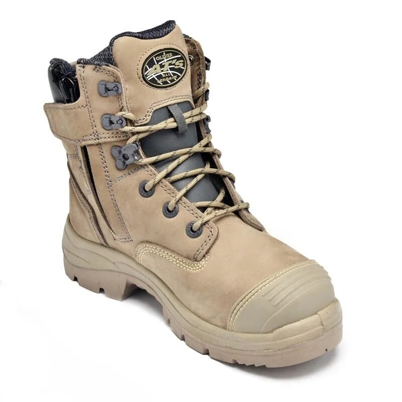 Oliver 55352Z STONE Work Boots, Steel Toe Safety, Side Zip