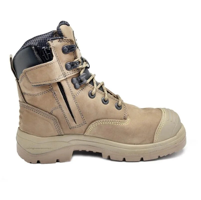 Oliver 55352Z STONE Work Boots, Steel Toe Safety, Side Zip