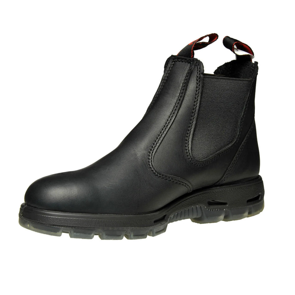 Redback UBBK Non Safety Work Boots. Elastic Sided Bobcat Oiled-Kip Black Leather