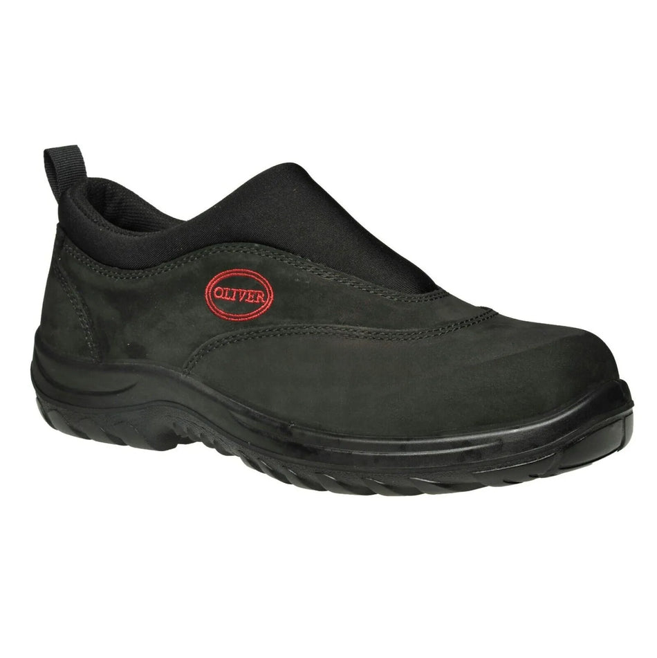 Oliver Work Boots 34610 Steel Toe Safety. Black Slip-On Sports Shoe