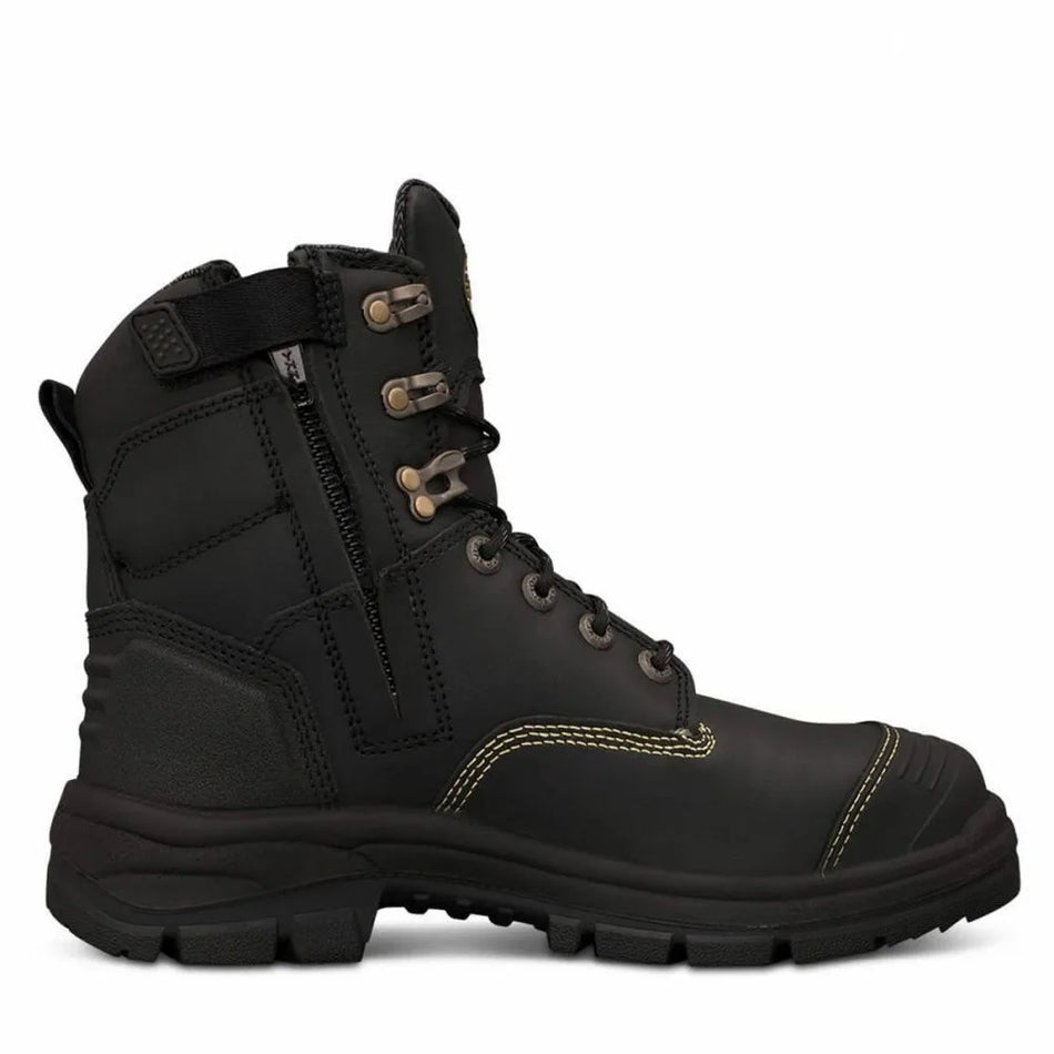 Oliver 55345z Steel Toe Safety Work Boots, Zip Side, Black