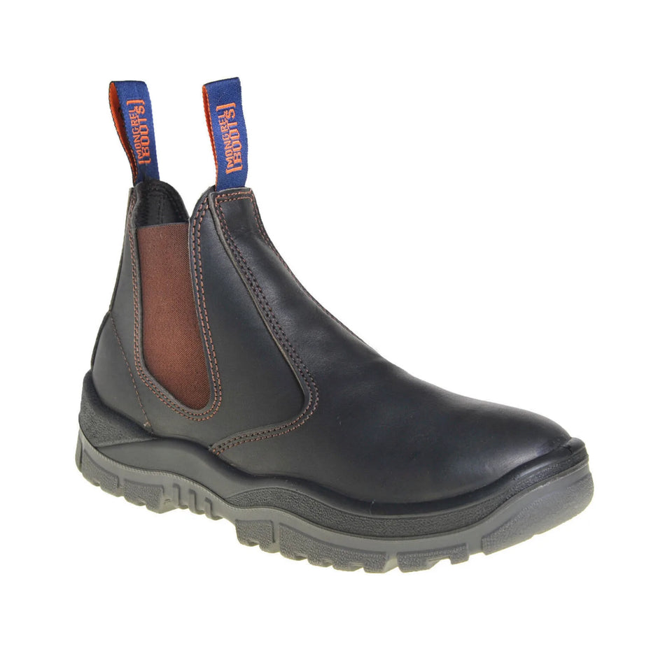Mongrel 240030 Steel Toe Safety Elastic Sided Work Boots – Brown Oil Kip