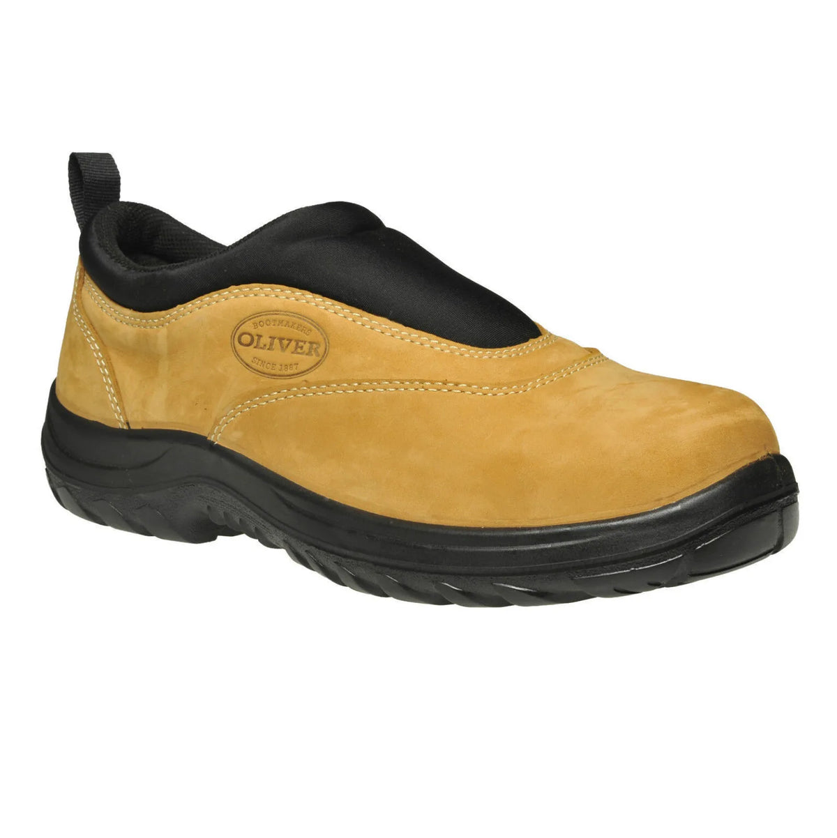Oliver 34615 Wheat Steel-Toe Safety Slip-On Work Shoes
