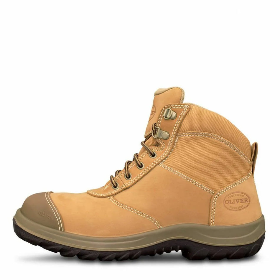 Oliver 34662 Work Boot. Steel Toe Safety. Nubuck Zip-Side Ankle Boot. SCUFF CAP!