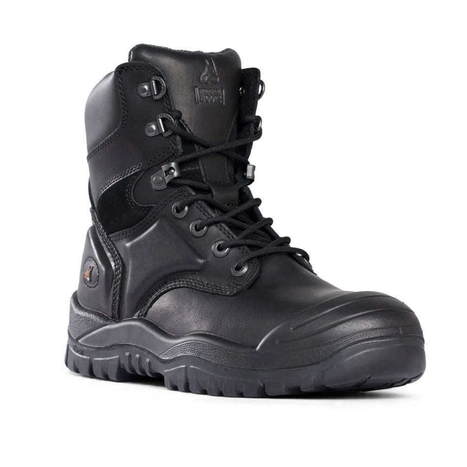 Mongrel 561020 Steel Toe Safety Work Boots. High Ankle, Zip Sider – Black