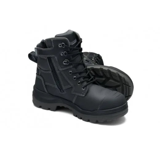 Blundstone RotoFlex 8071 Black Steel Toe Safety Work Boots, 150mm, Zip Side, TPU sole