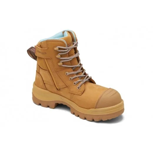 Blundstone RotoFlex Women’s 8860 Wheat Composite Toe Safety Work Boots, Zip Side, TPU sole