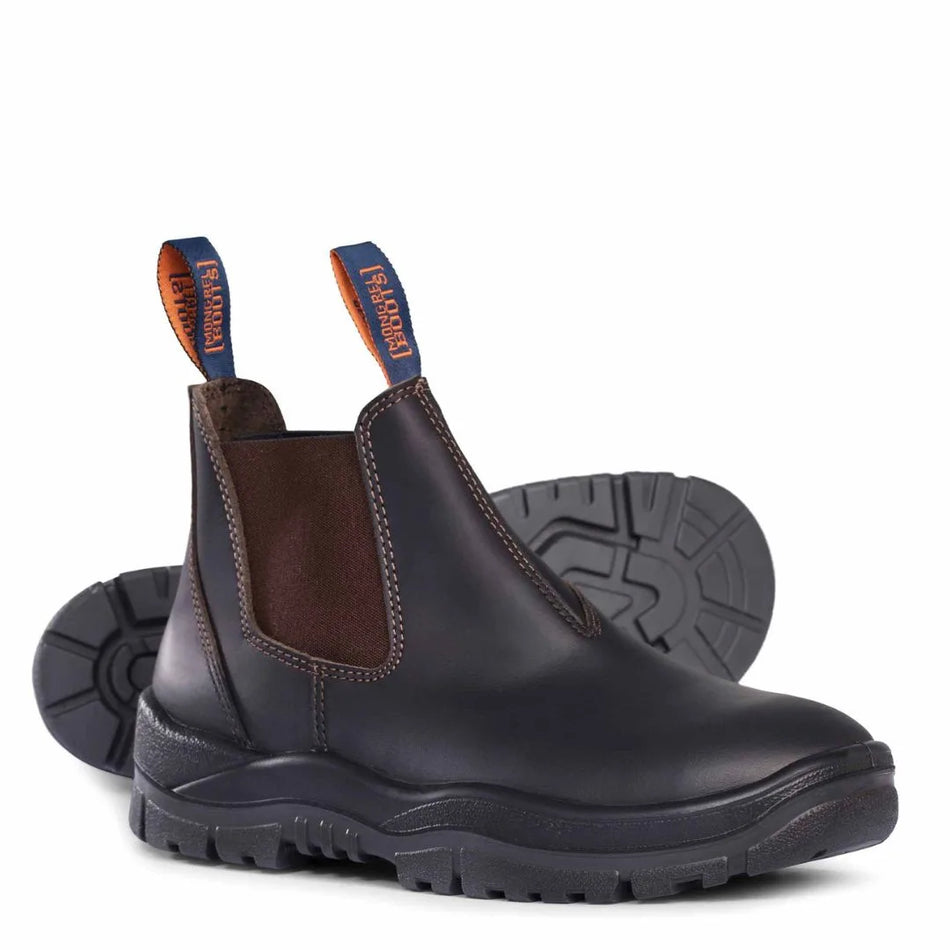 Mongrel 916030 Work Boots. Non Safety, Brown Oil Kip. Elastic Sided