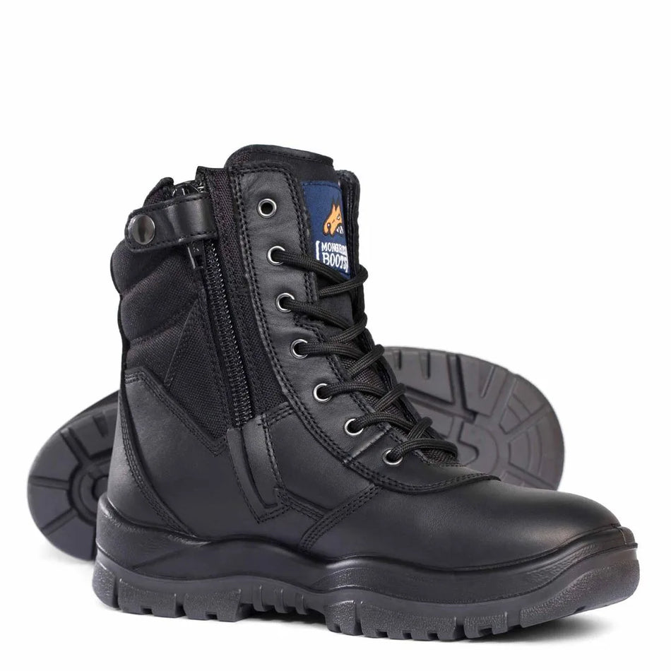 Mongrel Work Boots 951020, Non-Safety Footwear, Black, Hi-Leg, Zip Sider