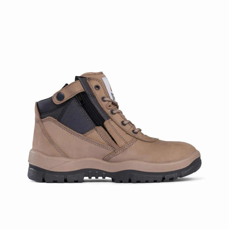 Mongrel 961060 Work Boots. Soft Toe, Non Safety. STONE Zip-Side