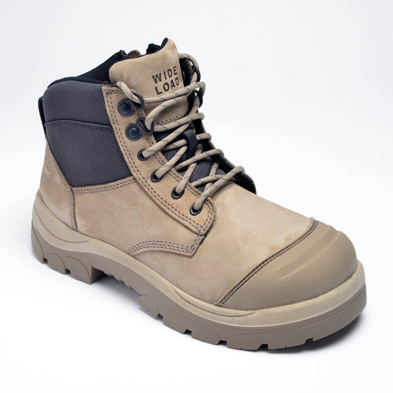 Stone Nubuck Safety - Zip Side - Wide Load