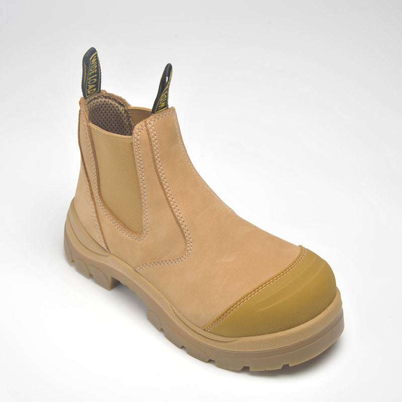 Wheat Nubuck Safety Pull On - Steel Cap - Wide Load