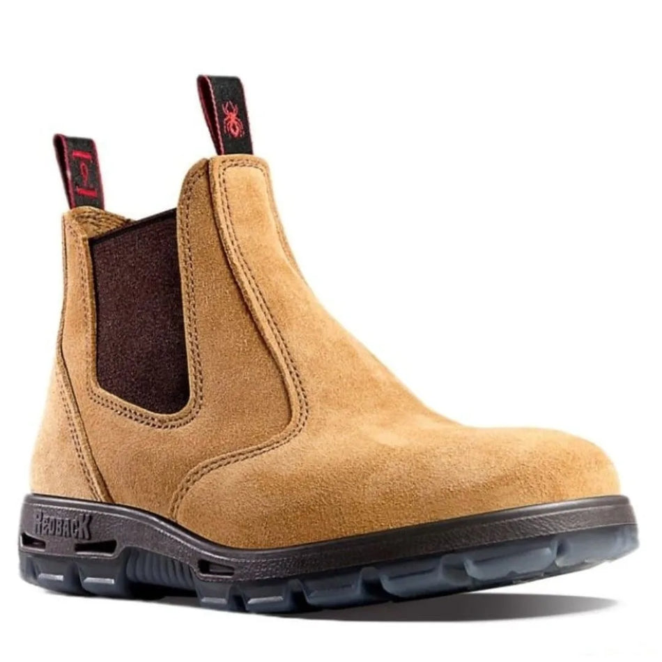 Redback UBBA Non Safety Work Boots. Elastic Sided, Bobcat Style. Banana Suede