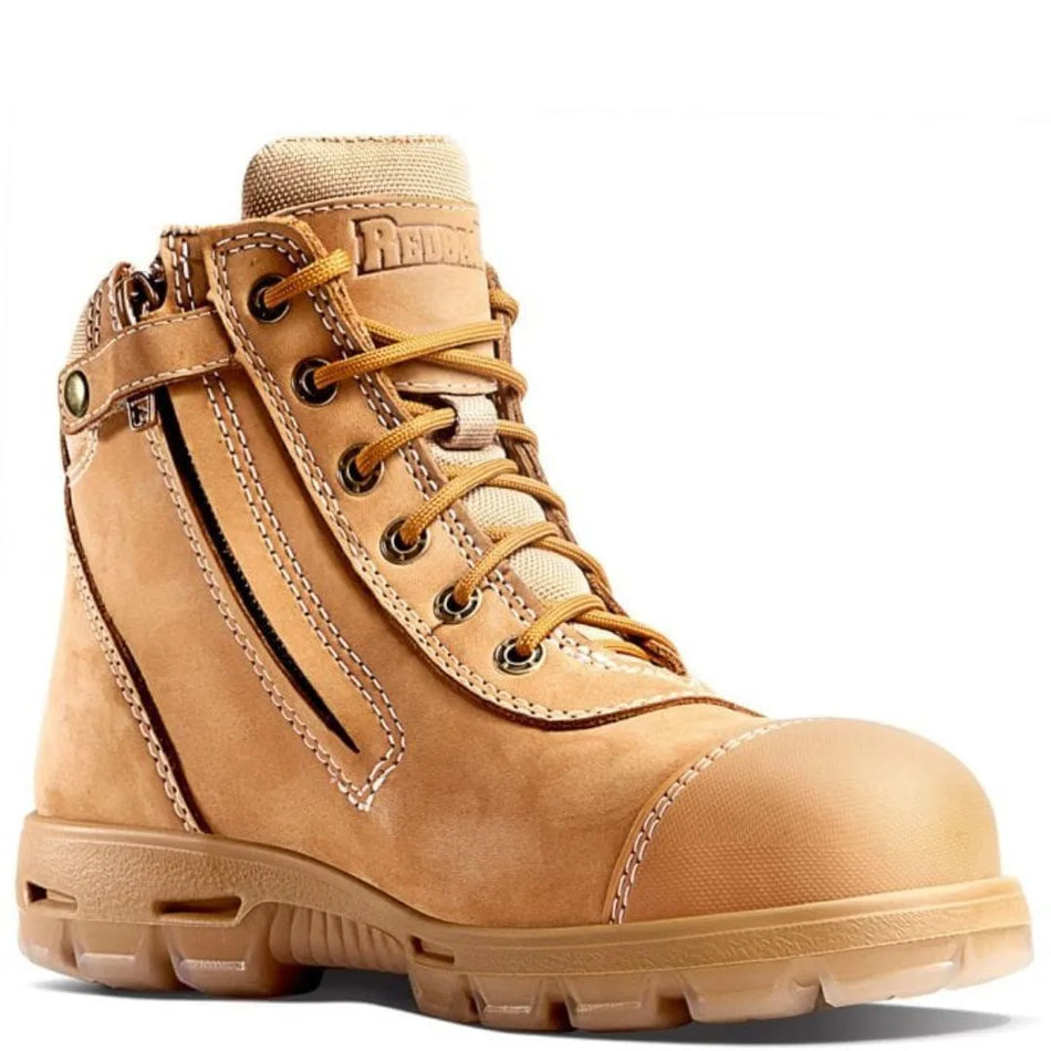 Redback USCWZS Cobar Wheat Steel Toe Cap Safety Zip Side Work Boot- AUST MADE