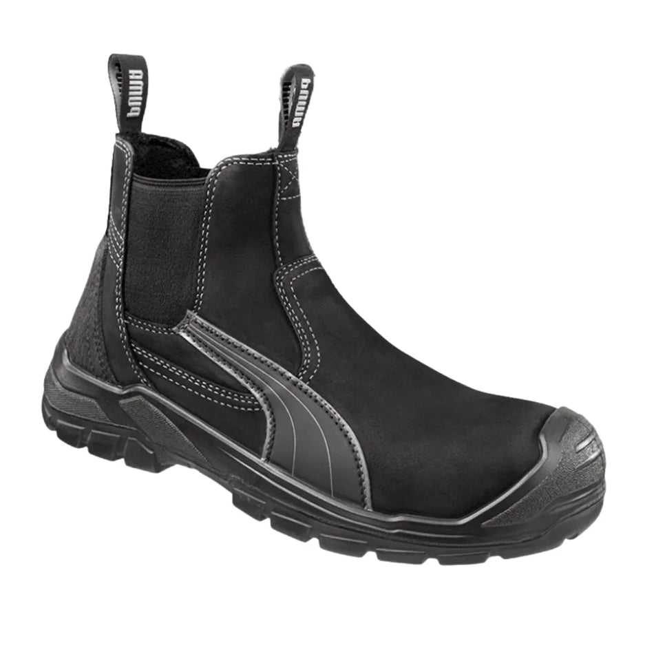 Puma Work Boots 630347 ‘Tanami’, Black Composite Toe Safety, Elastic Sided